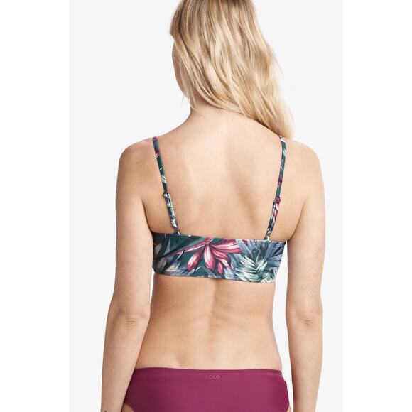 Lolë Tanami Bikini Top in Fiji Island Rainforest Size XL‎ Blue Green Pink Floral - Picture 2 of 14